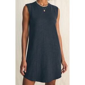 Faherty | Sunwashed Slub Muscle Dress Washed Black Sleeveless M Organic Cotton